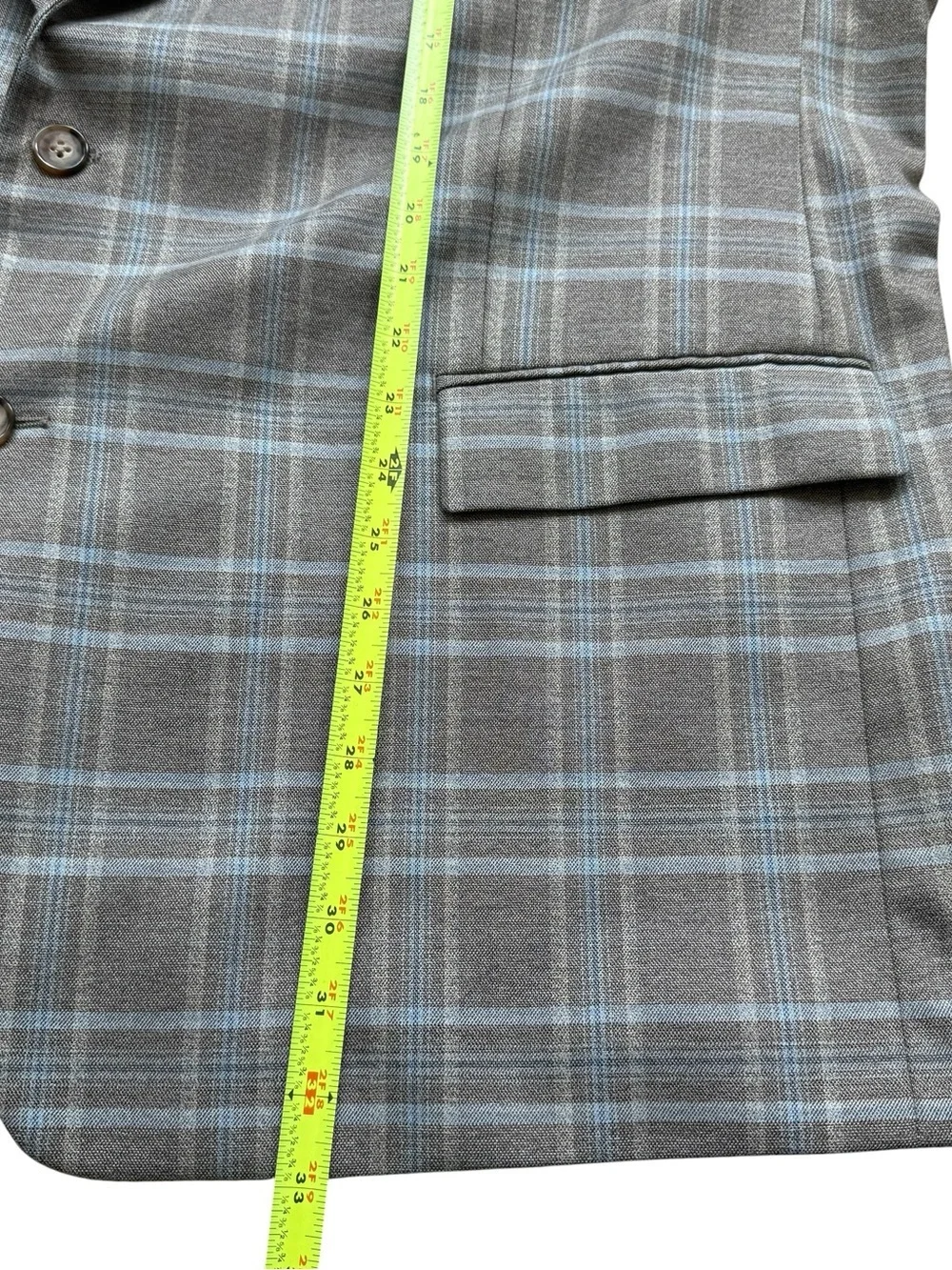 Lauren Ralph Lauren Gray Blue Windowpane Sport Coat Blazer 50L Modern Classic